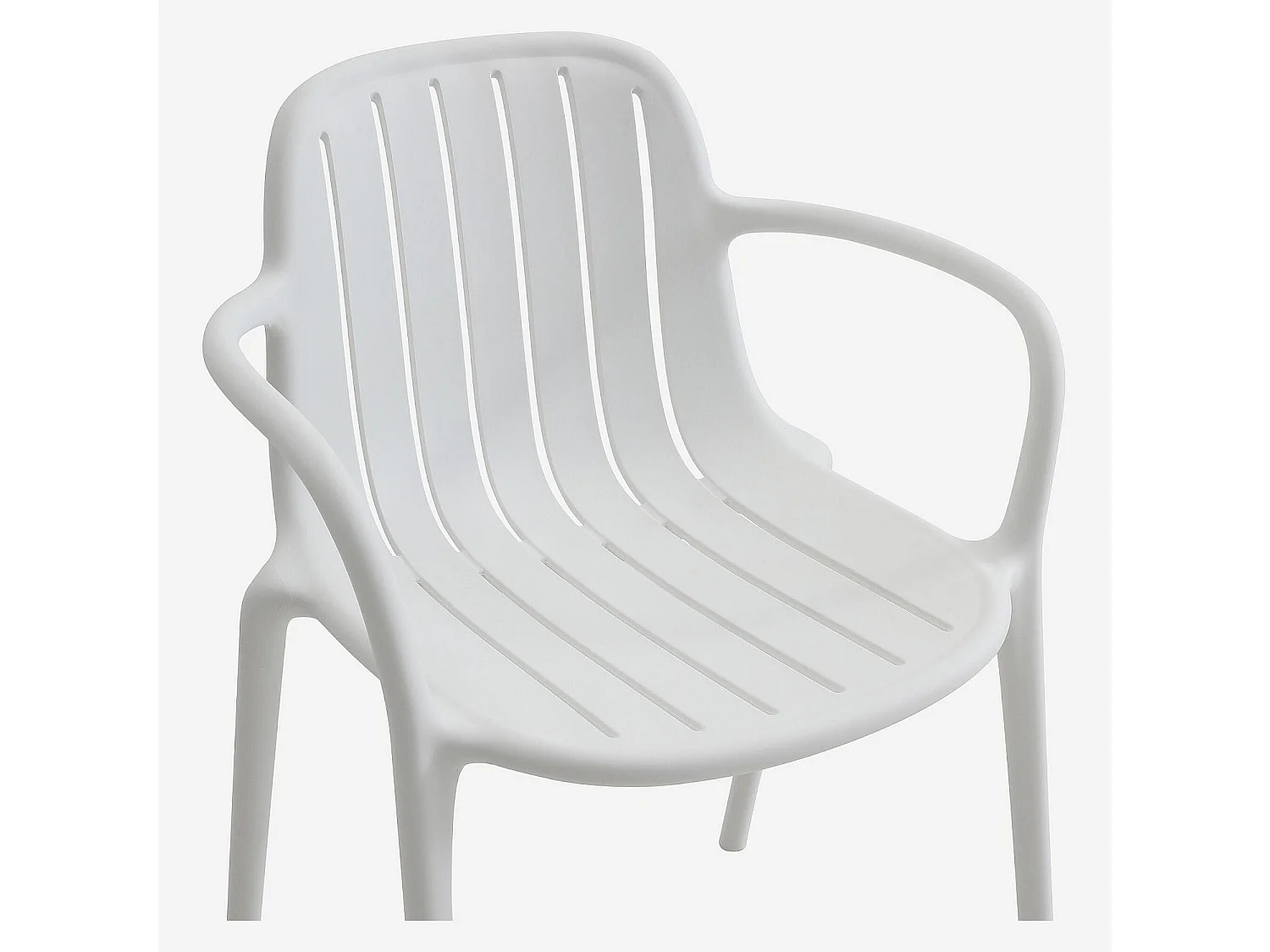 Lot de 2 chaises de jardin en polypropylène avec accoudoirs - Blanc opalin