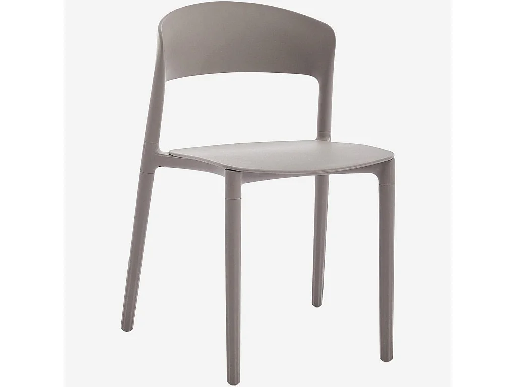 Habitat - Lot de 2 chaises de jardin en polypropylène - Taupe - Design by Favaretto & Partners - Faraya