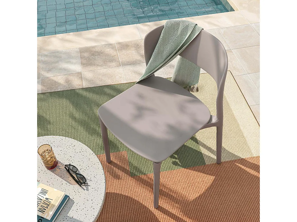 Habitat - Lot de 2 chaises de jardin en polypropylène - Taupe - Design by Favaretto & Partners - Faraya