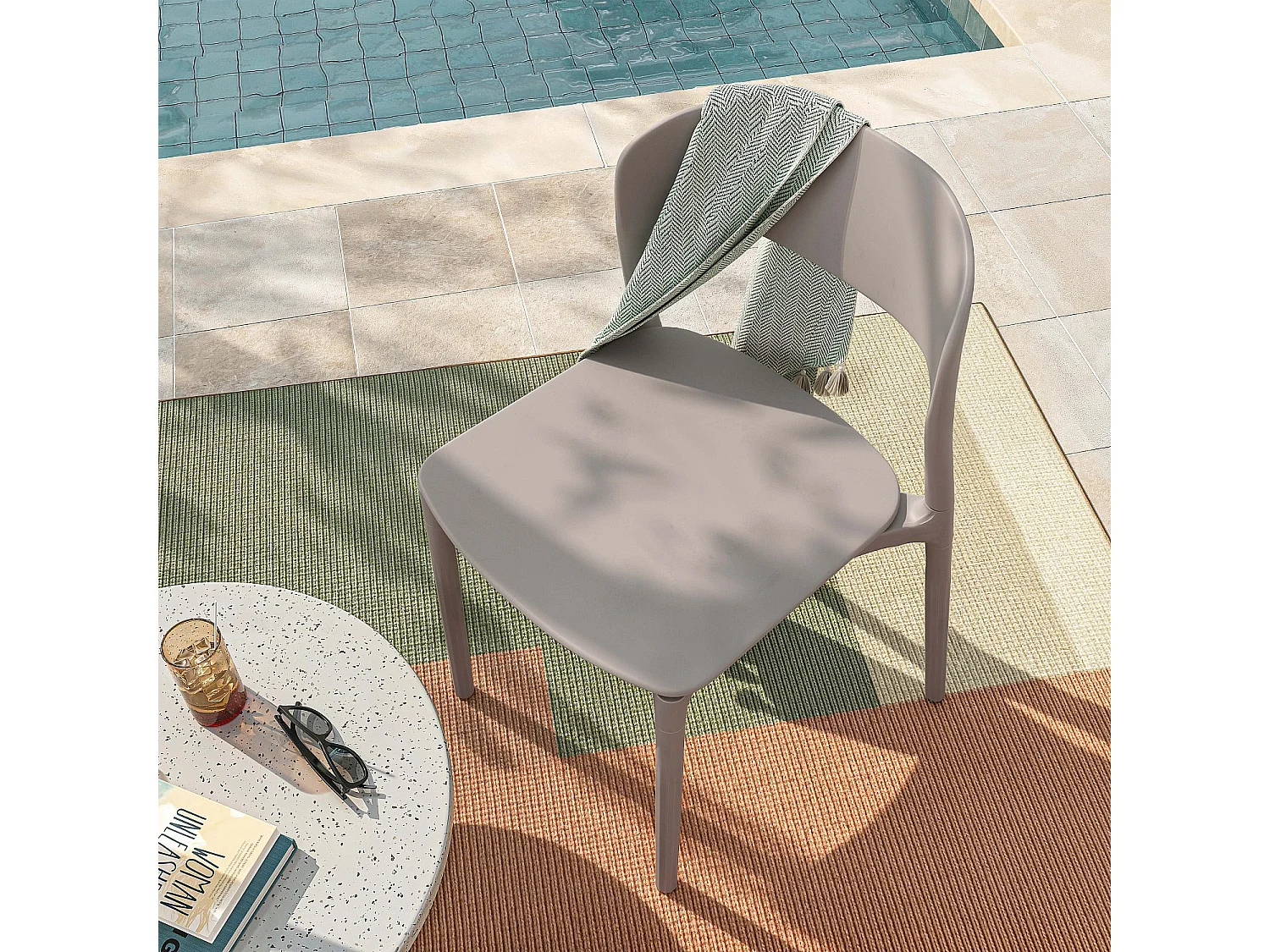Lot de 2 chaises de jardin en polypropylène - Taupe - Design by Favaretto & Partners
