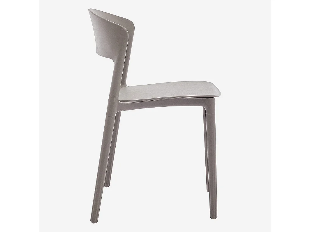 Lot de 2 chaises de jardin en polypropylène - Taupe - Design by Favaretto & Partners