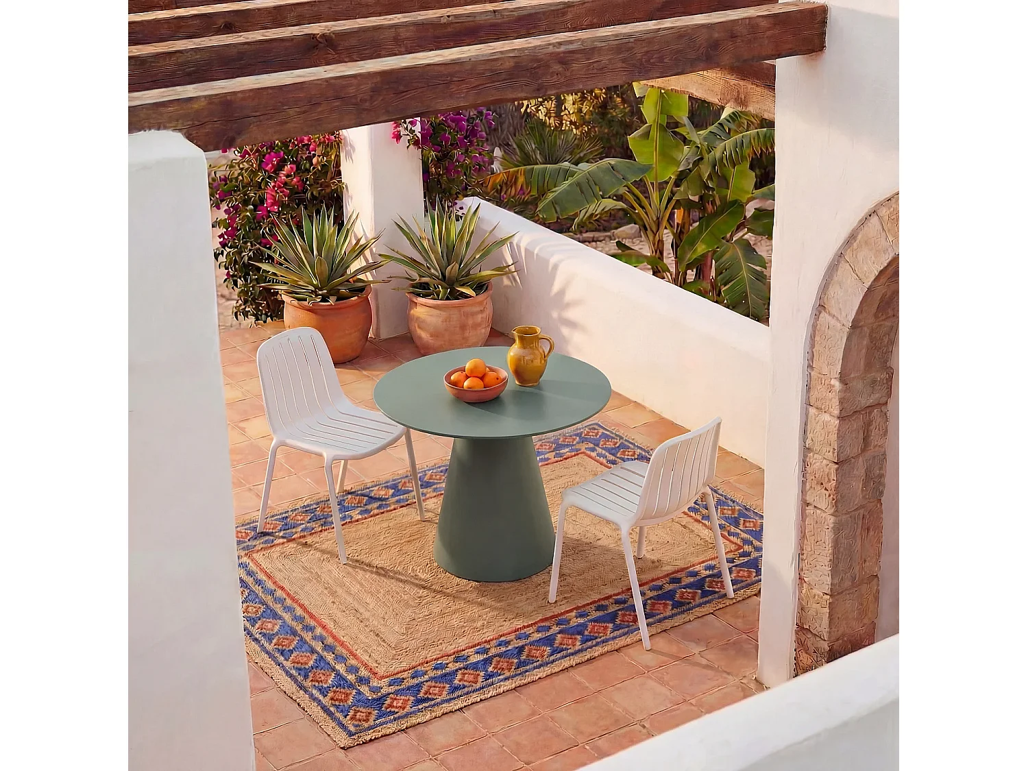 Chaise de jardin en polypropylène - Blanc opalin