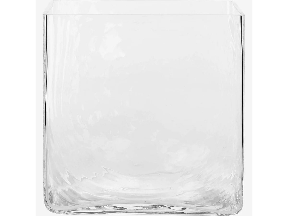 Habitat - Vase carré en verre - 22 cm - Transparent - Nebuleuse