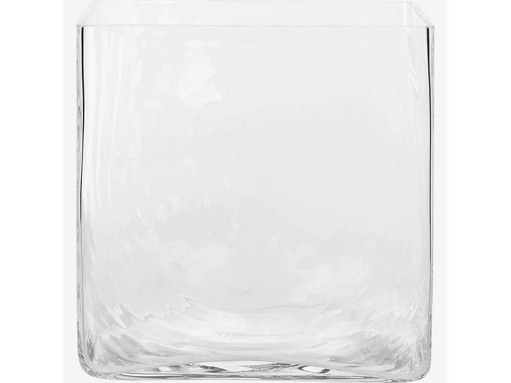 Habitat - Vase carré en verre - 22 cm - Transparent - Nebuleuse
