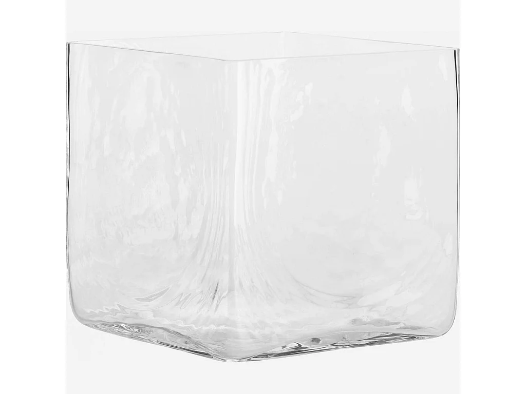 Habitat - Vase carré en verre - 22 cm - Transparent - Nebuleuse