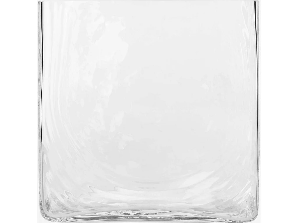 Habitat - Vase carré en verre - 22 cm - Transparent - Nebuleuse