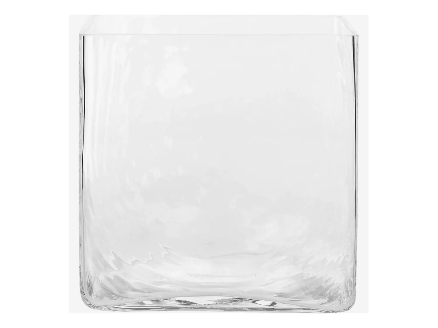 Habitat - Vase carré en verre - 22 cm - Transparent - Nebuleuse