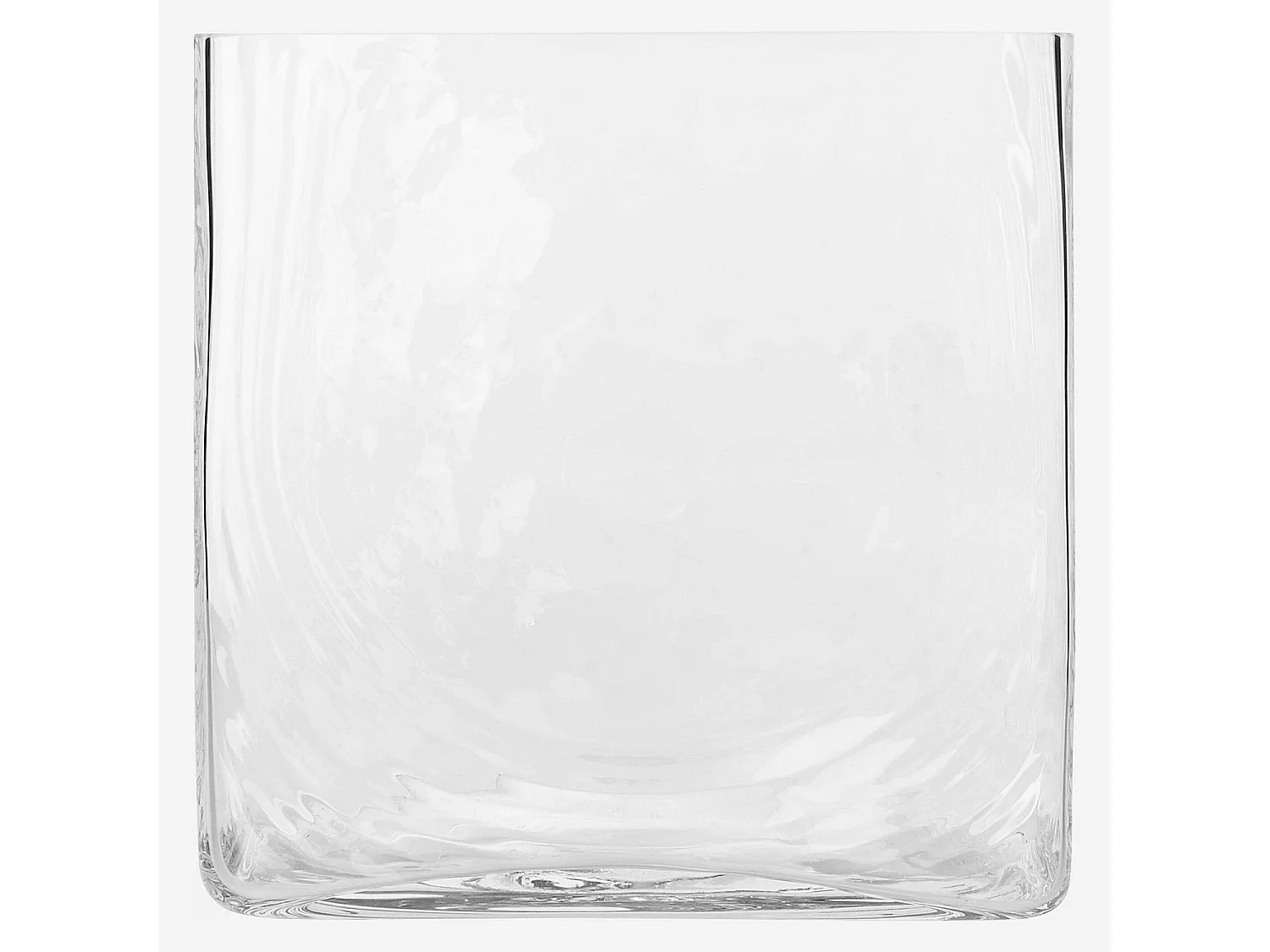 Habitat - Vase carré en verre - 22 cm - Transparent - Nebuleuse