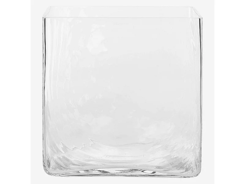 Habitat - Vase carré en verre - 22 cm - Transparent - Nebuleuse