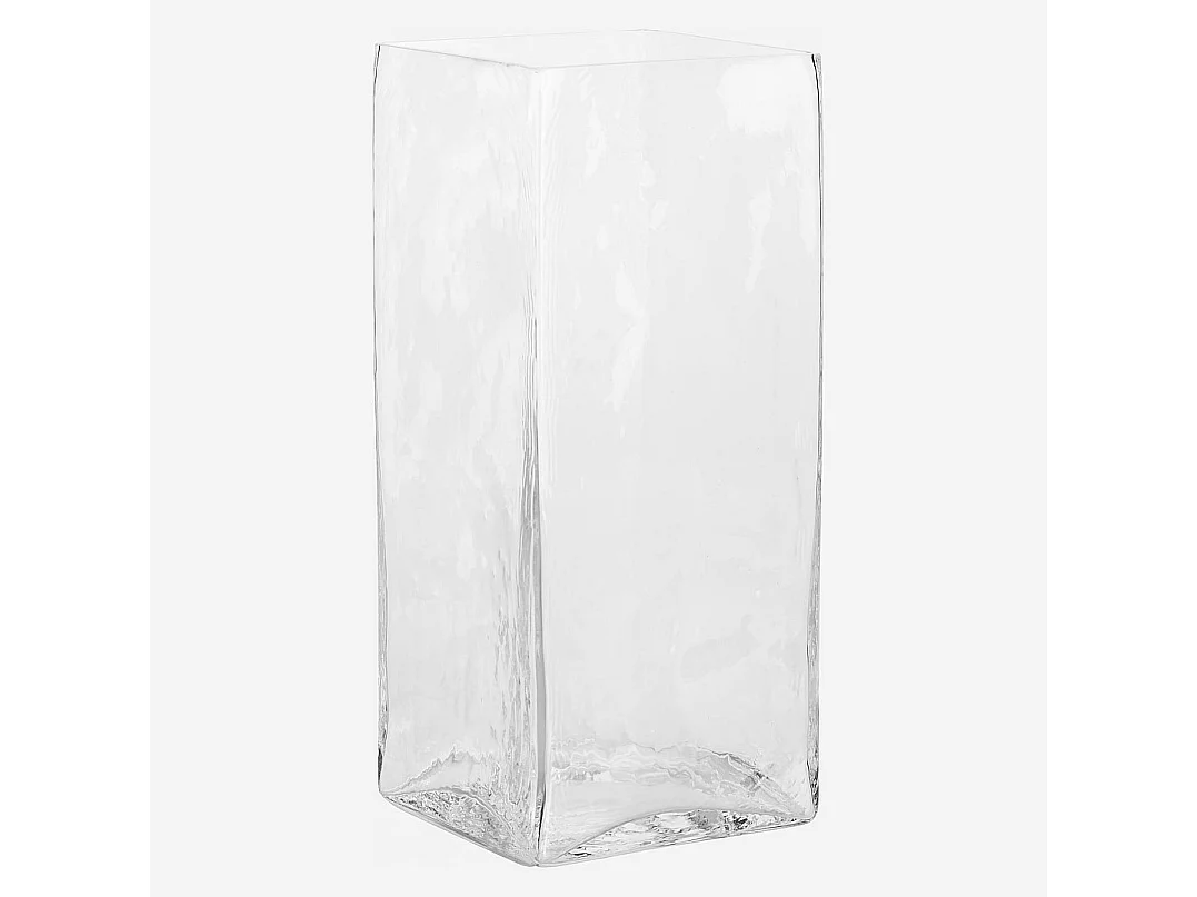 Vase rectangulaire en verre - 35 cm - Transparent