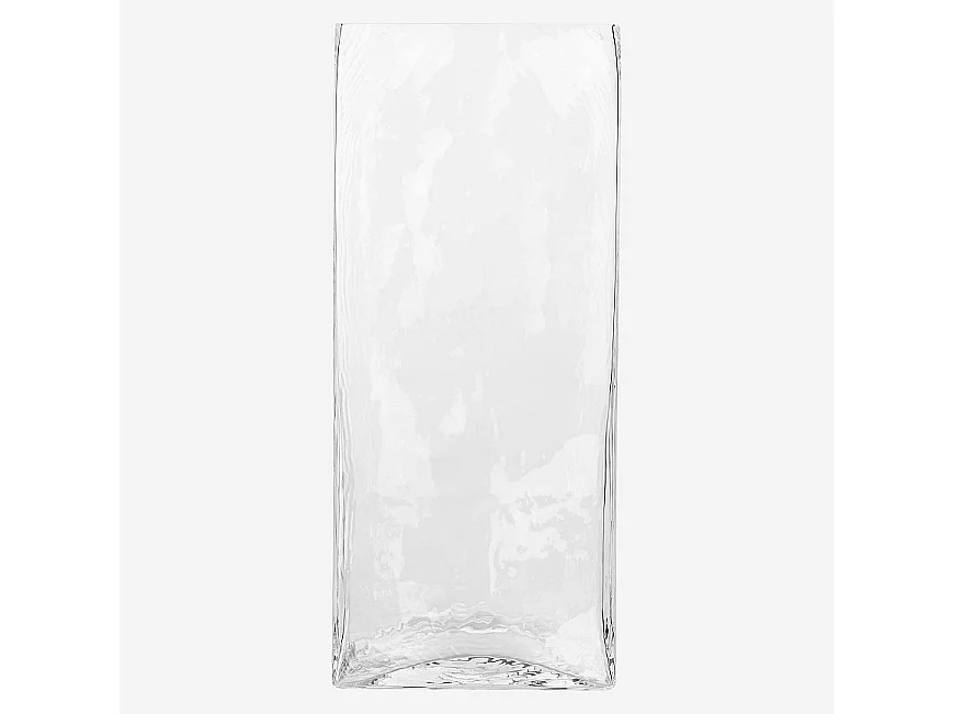 Vase rectangulaire en verre - 35 cm - Transparent