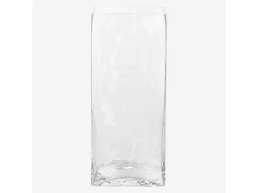 Vase rectangulaire en verre - 35 cm - Transparent