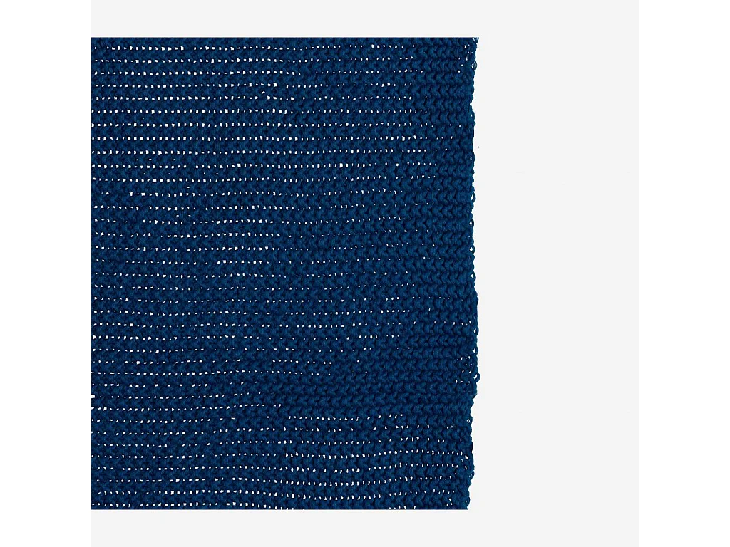 Habitat - Plaid tricoté en coton - 130 x 170 cm - Bleu - Lou