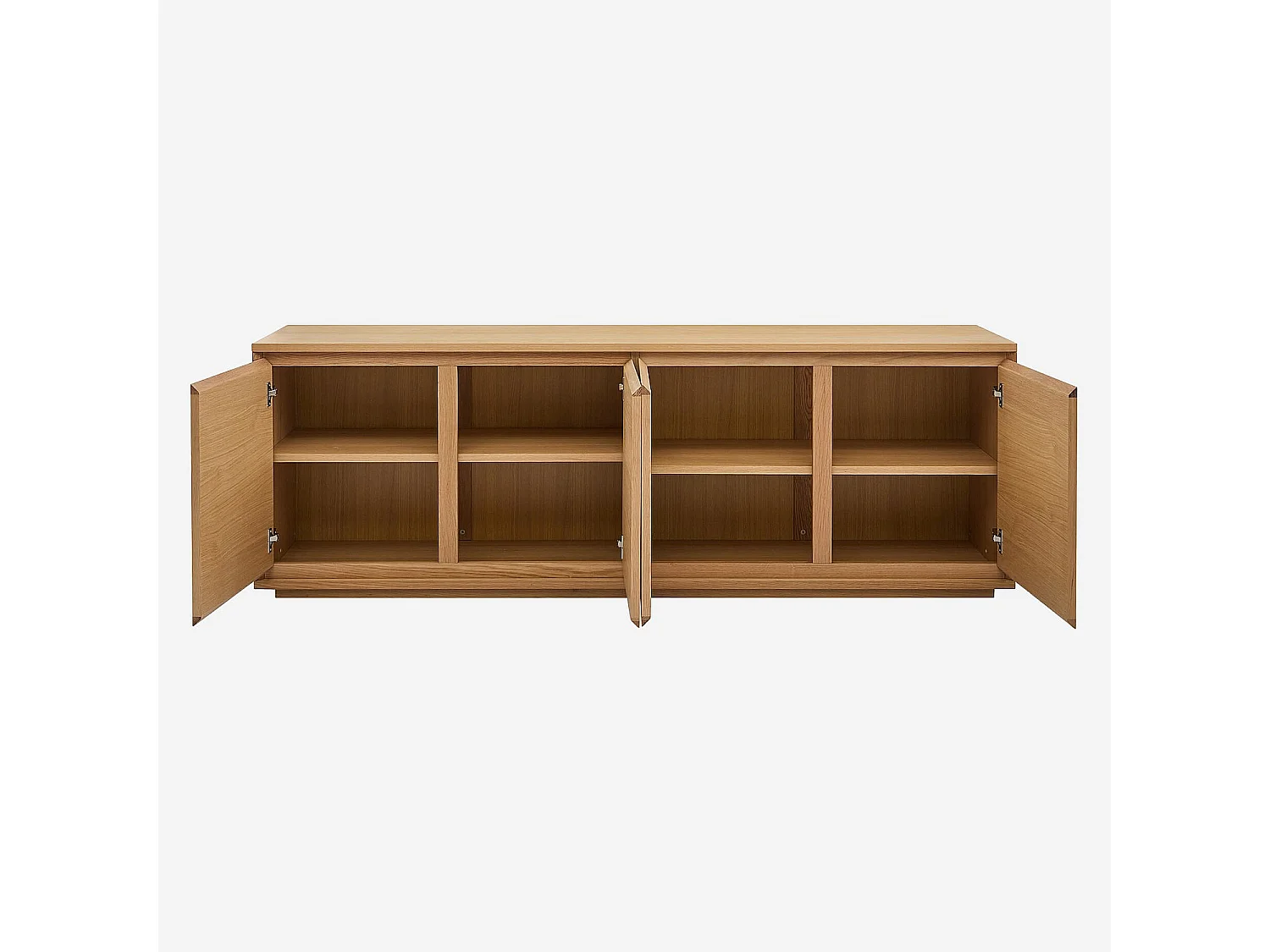 Buffet bas 4 portes en chêne - Naturel