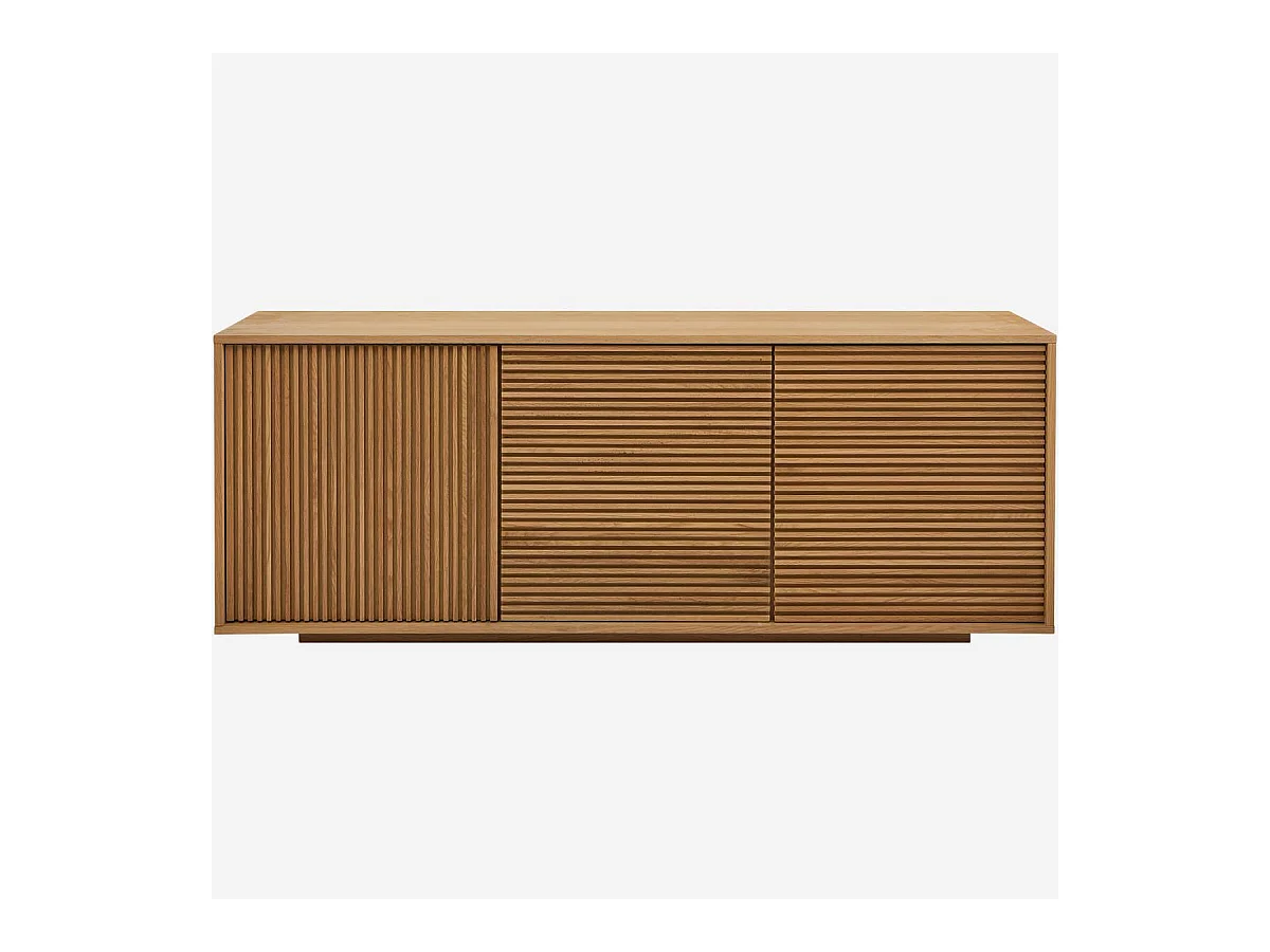 Habitat - Buffet bas 3 portes en chêne - Naturel - Max