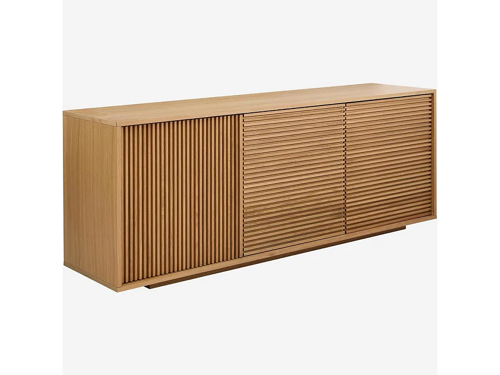 Habitat - Buffet bas 3 portes en chêne - Naturel - Max