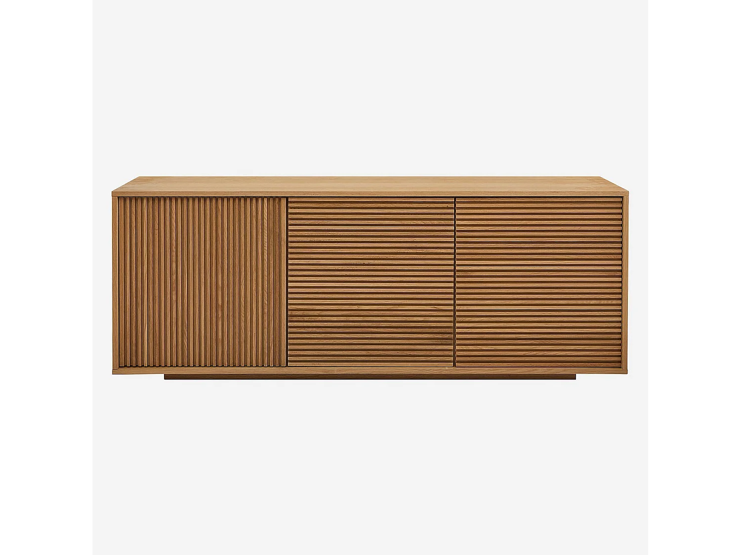 Habitat - Buffet bas 3 portes en chêne - Naturel - Max