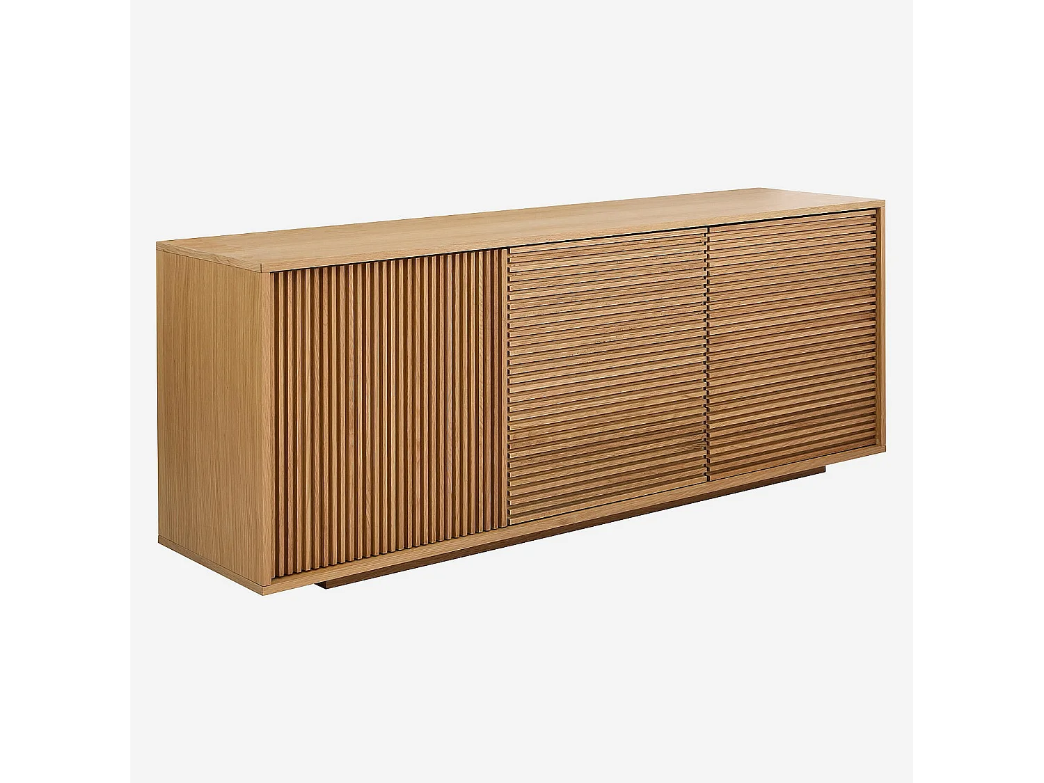 Habitat - Buffet bas 3 portes en chêne - Naturel - Max