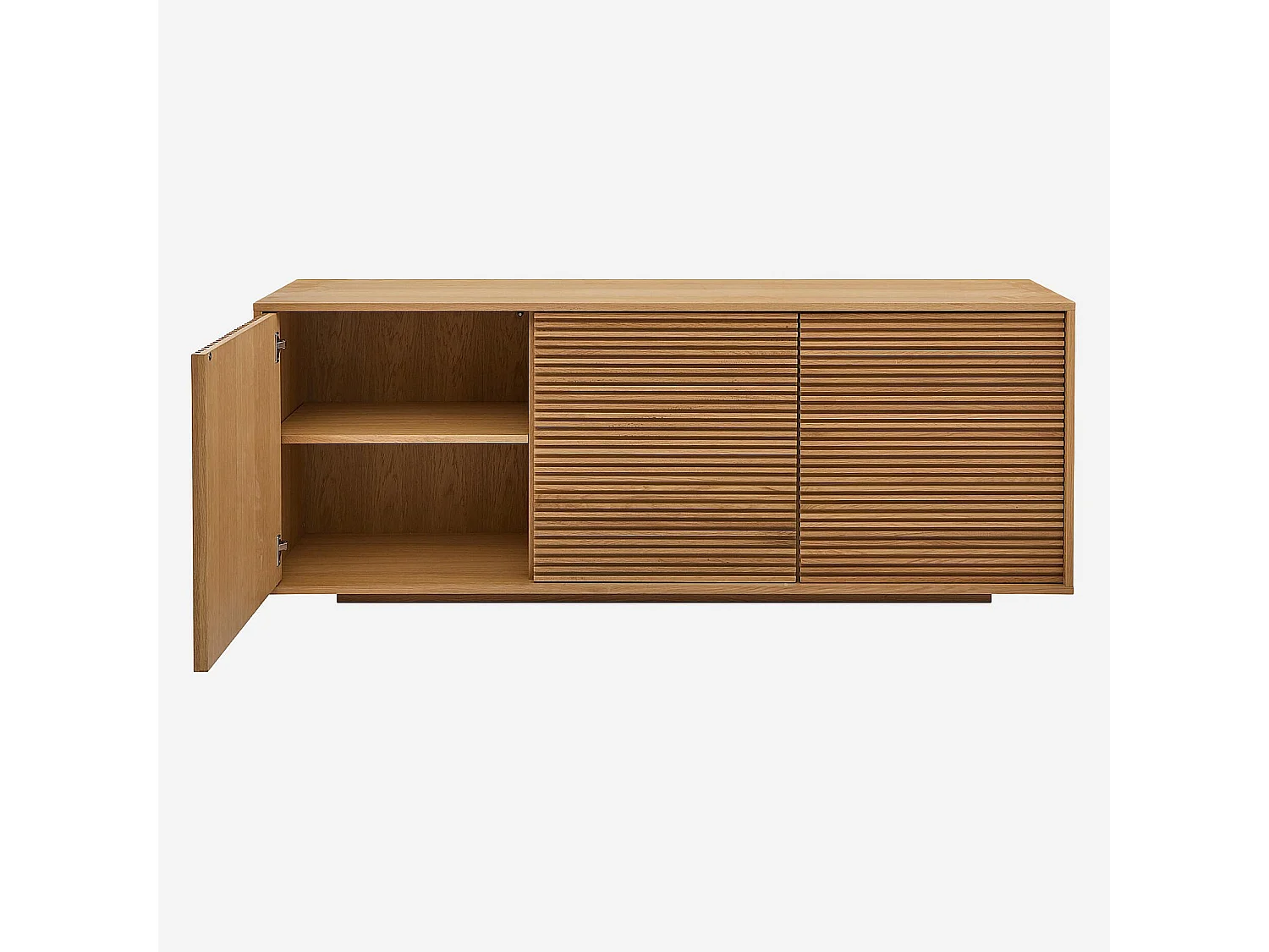 Habitat - Buffet bas 3 portes en chêne - Naturel - Max