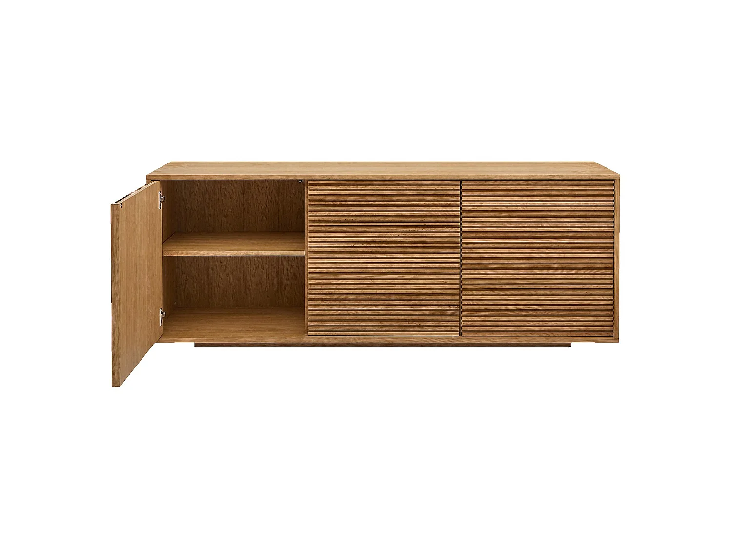 Habitat - Buffet bas 3 portes en chêne - Naturel - Max