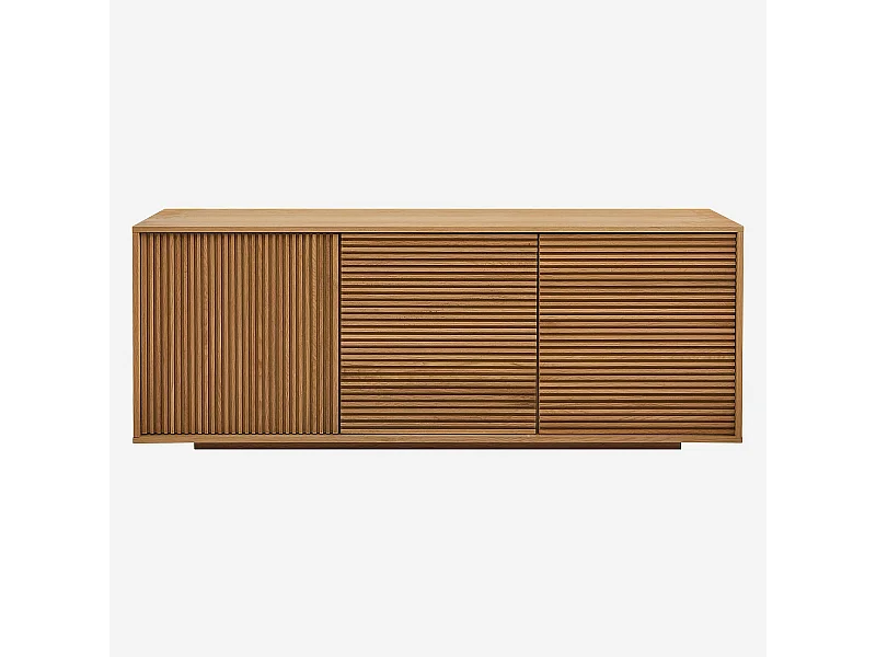 Habitat - Buffet bas 3 portes en chêne - Naturel - Max