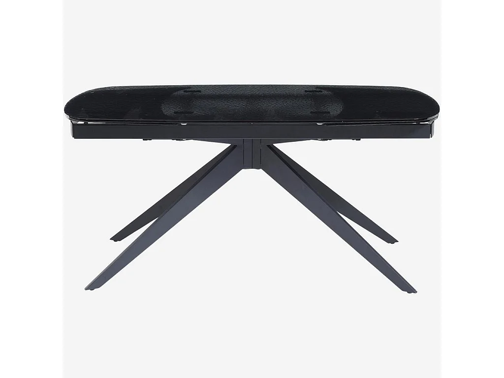 Habitat - Table rectangulaire extensible en verre trempé bullé - Noir  - Tensie