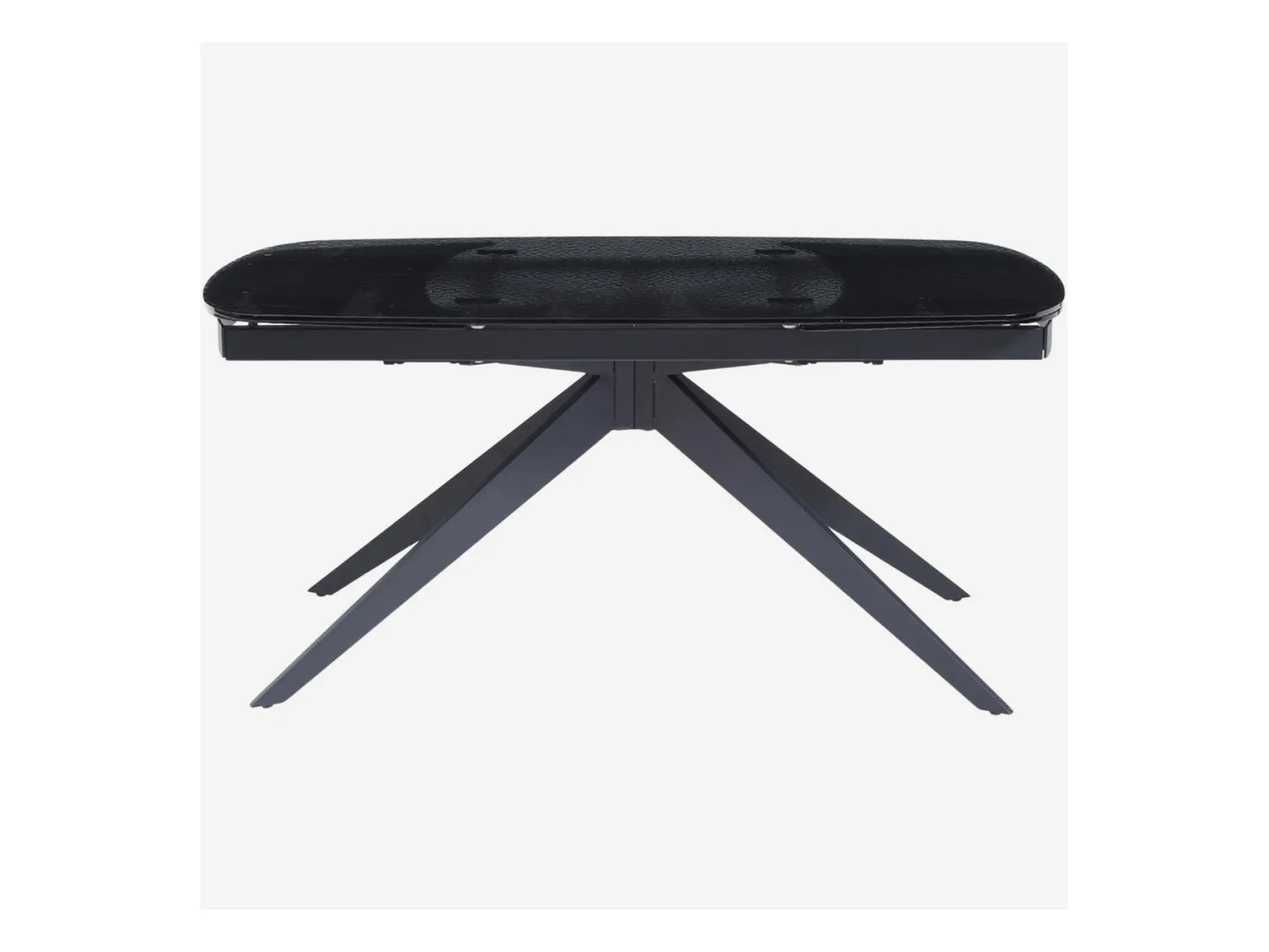 Habitat - Table rectangulaire extensible en verre trempé bullé - Noir  - Tensie