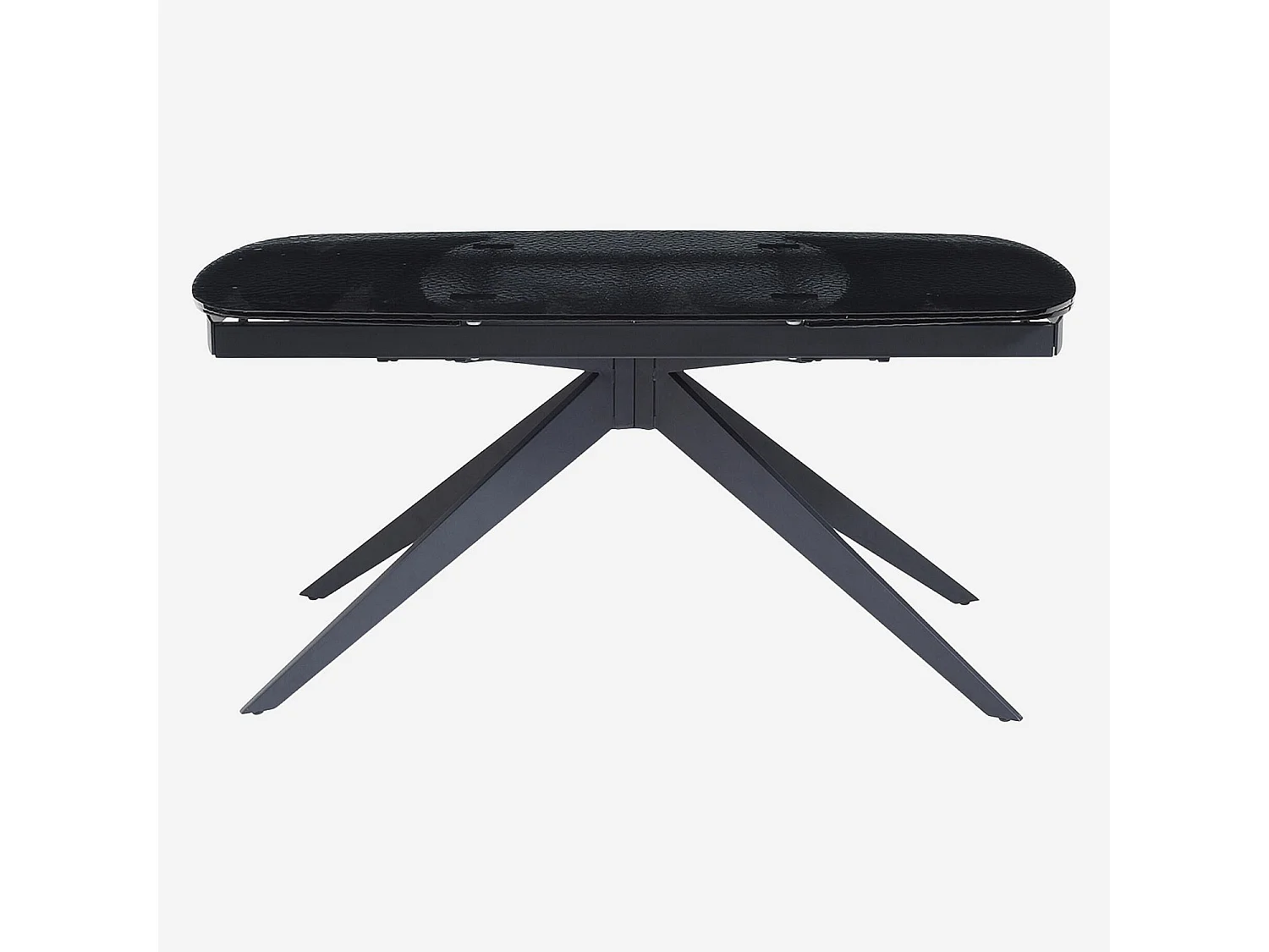 Habitat - Table rectangulaire extensible en verre trempé bullé - Noir  - Tensie