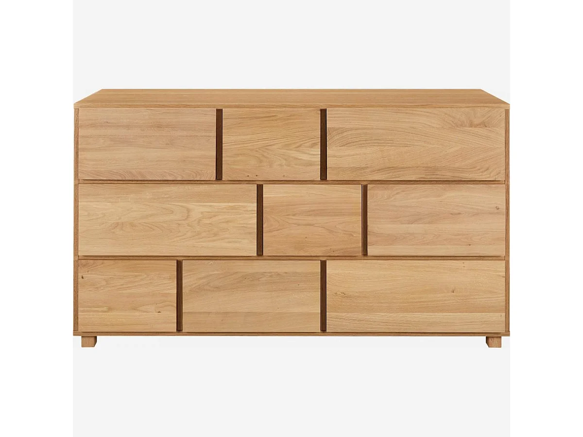 Habitat - Commode 9 tiroirs en chêne - Naturel - Hanita