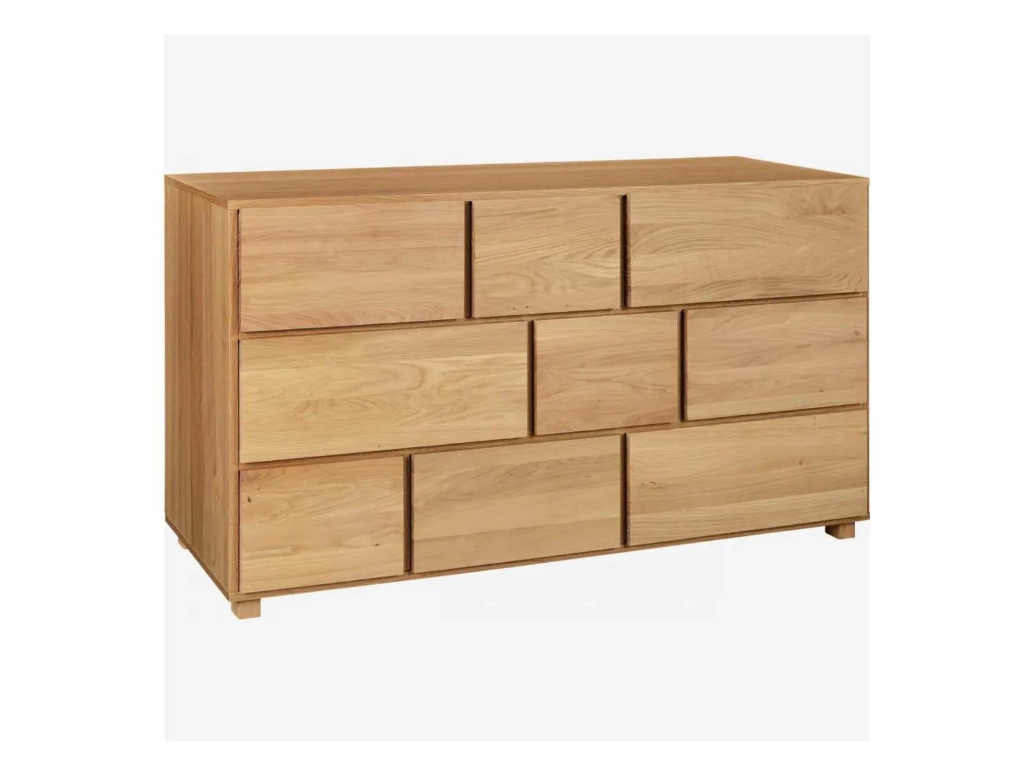Habitat - Commode 9 tiroirs en chêne - Naturel - Hanita