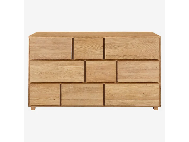 Habitat - Commode 9 tiroirs en chêne - Naturel - Hanita