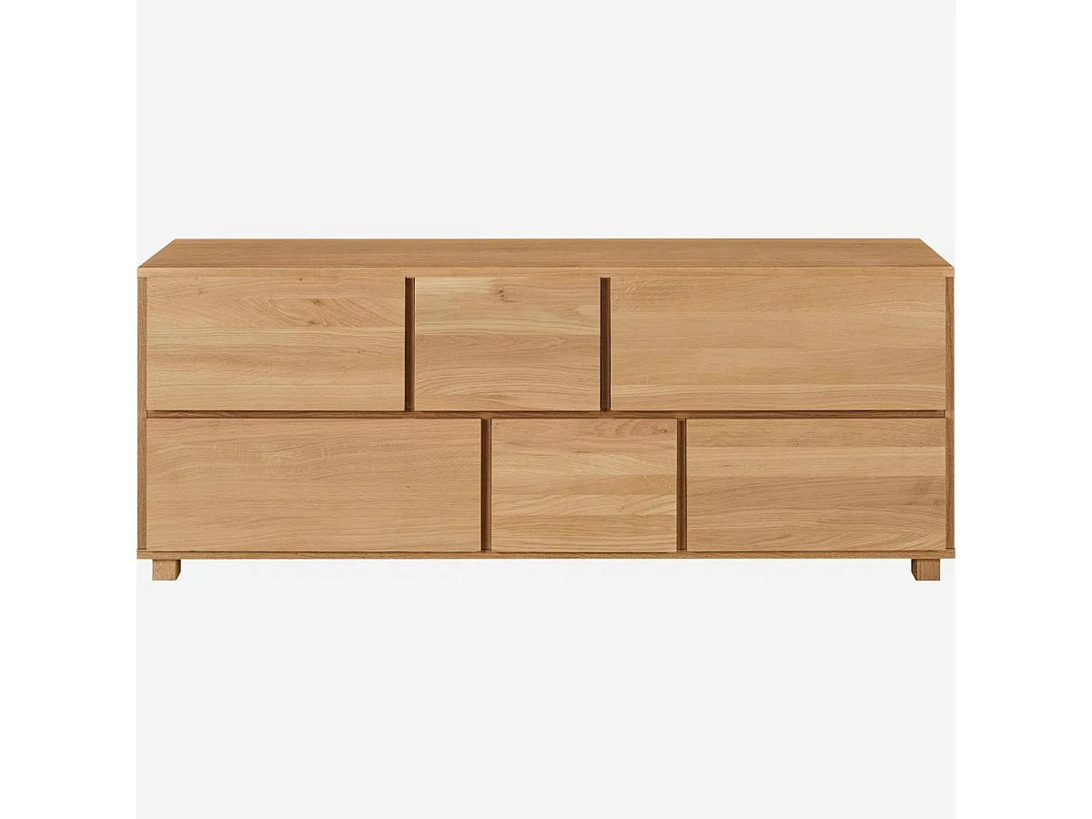 Habitat - Commode 6 tiroirs en chêne - Naturel - Hanita