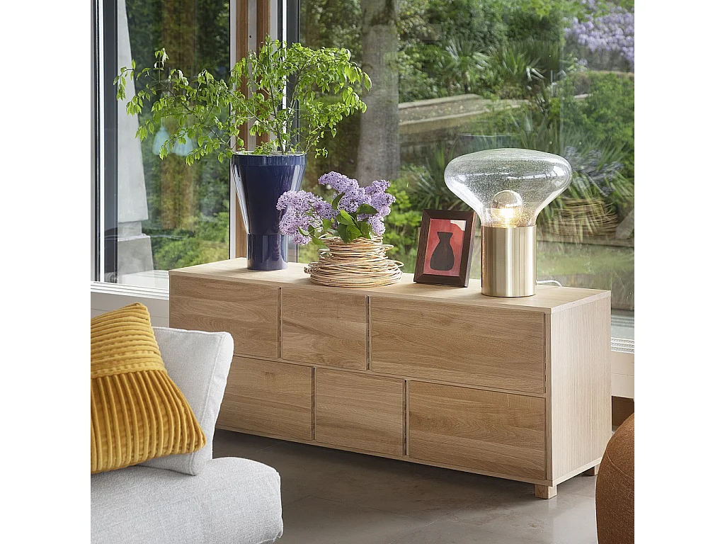 Habitat - Commode 6 tiroirs en chêne - Naturel - Hanita