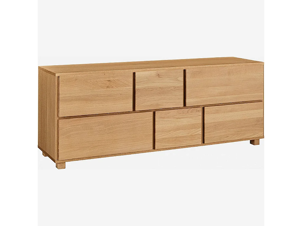 Habitat - Commode 6 tiroirs en chêne - Naturel - Hanita