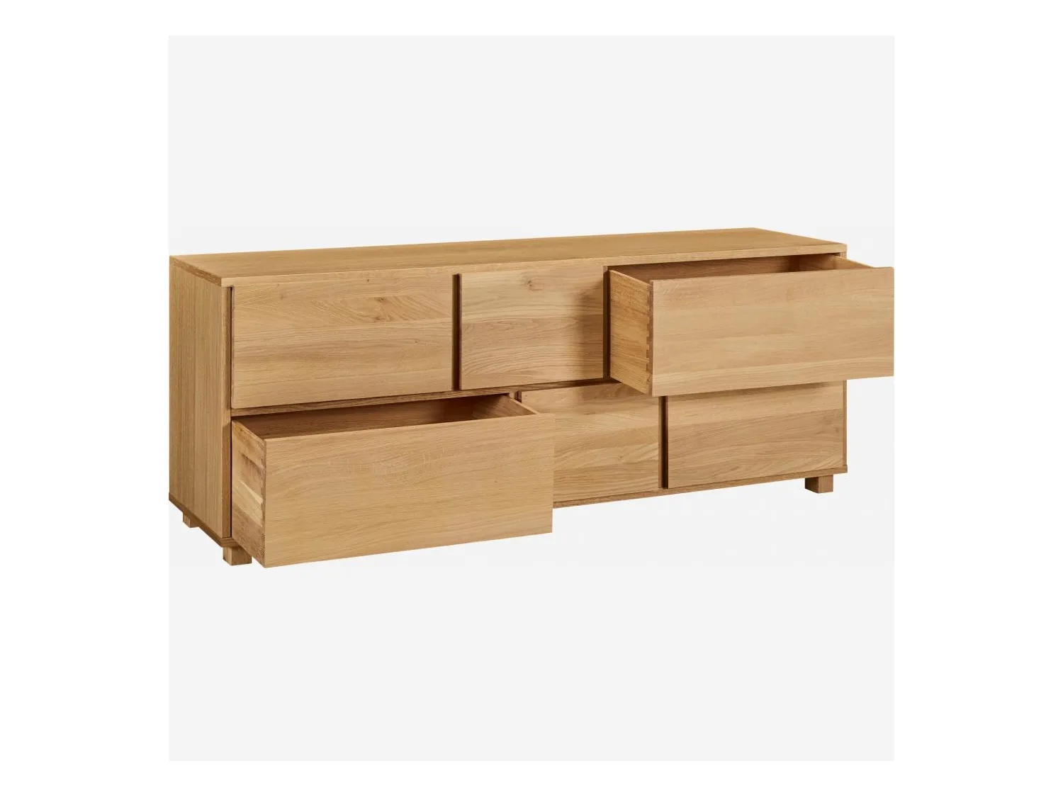 Habitat - Commode 6 tiroirs en chêne - Naturel - Hanita