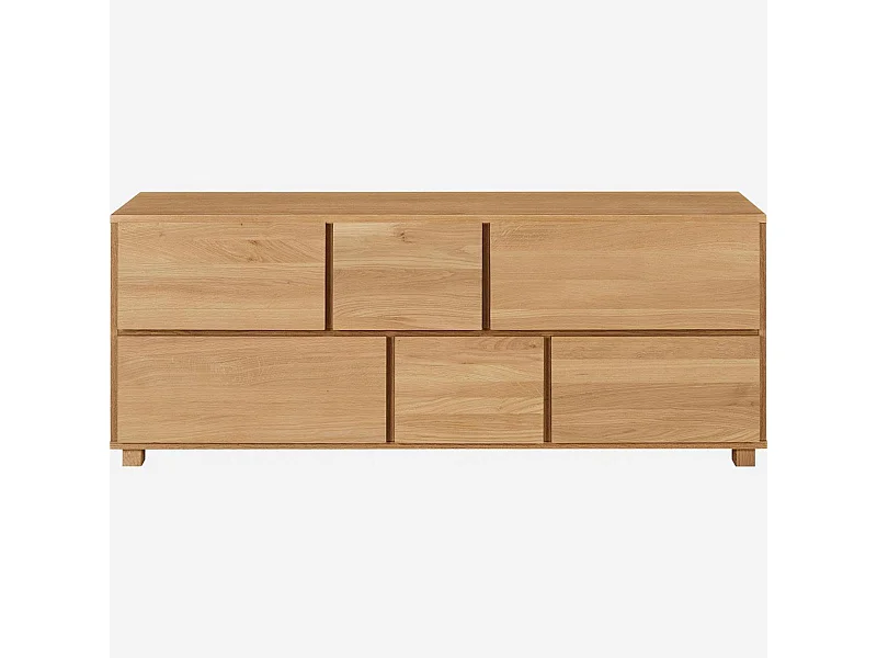 Habitat - Commode 6 tiroirs en chêne - Naturel - Hanita