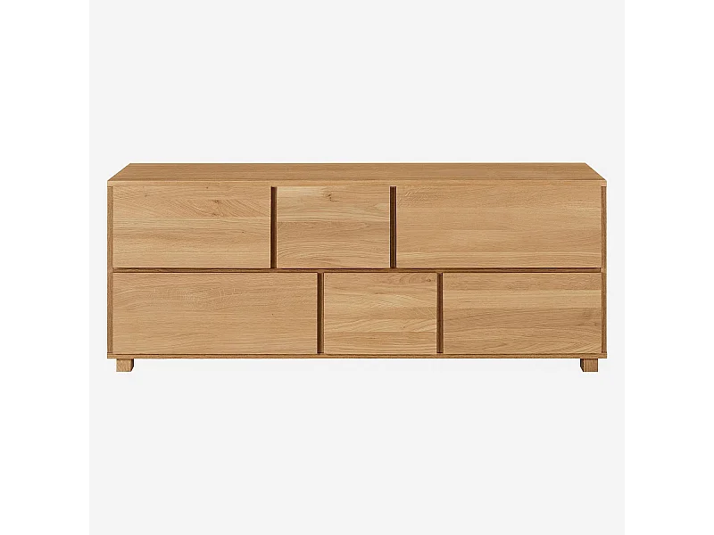 Habitat - Commode 6 tiroirs en chêne - Naturel - Hanita