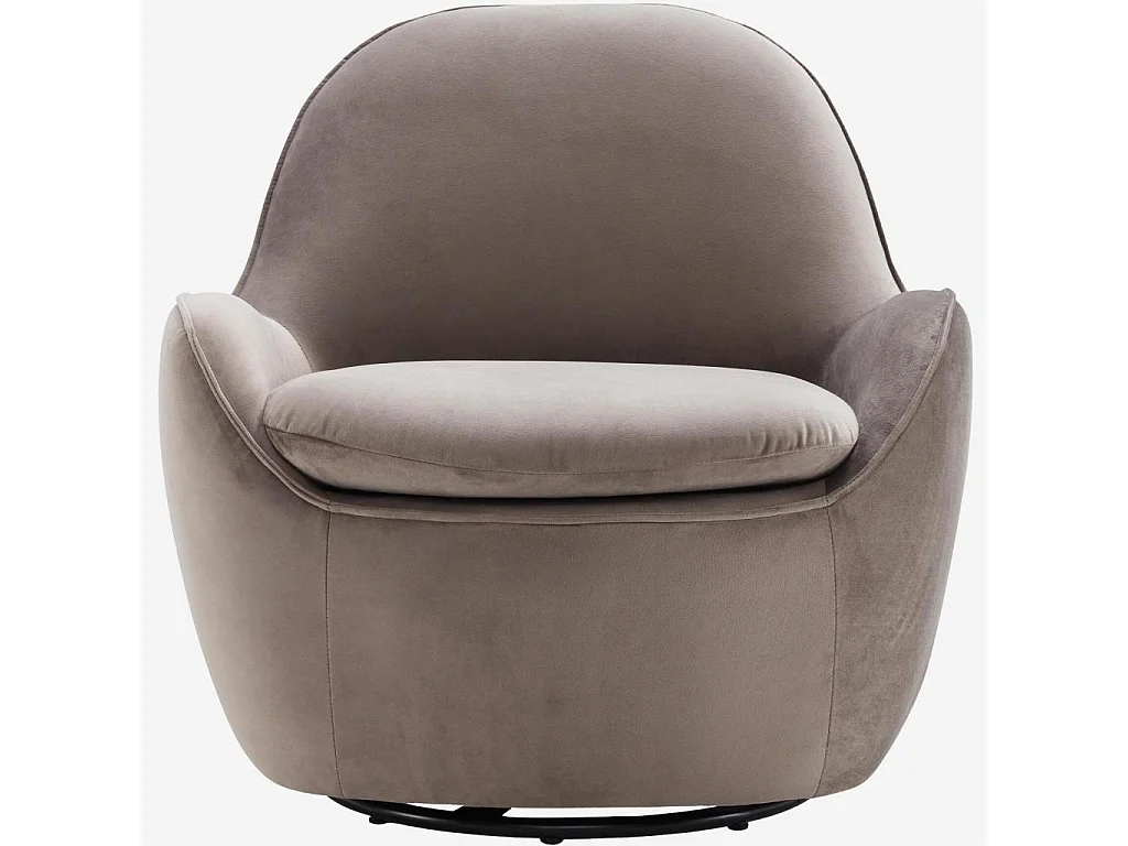 Habitat - Fauteuil pivotant en velours - Taupe - Boca