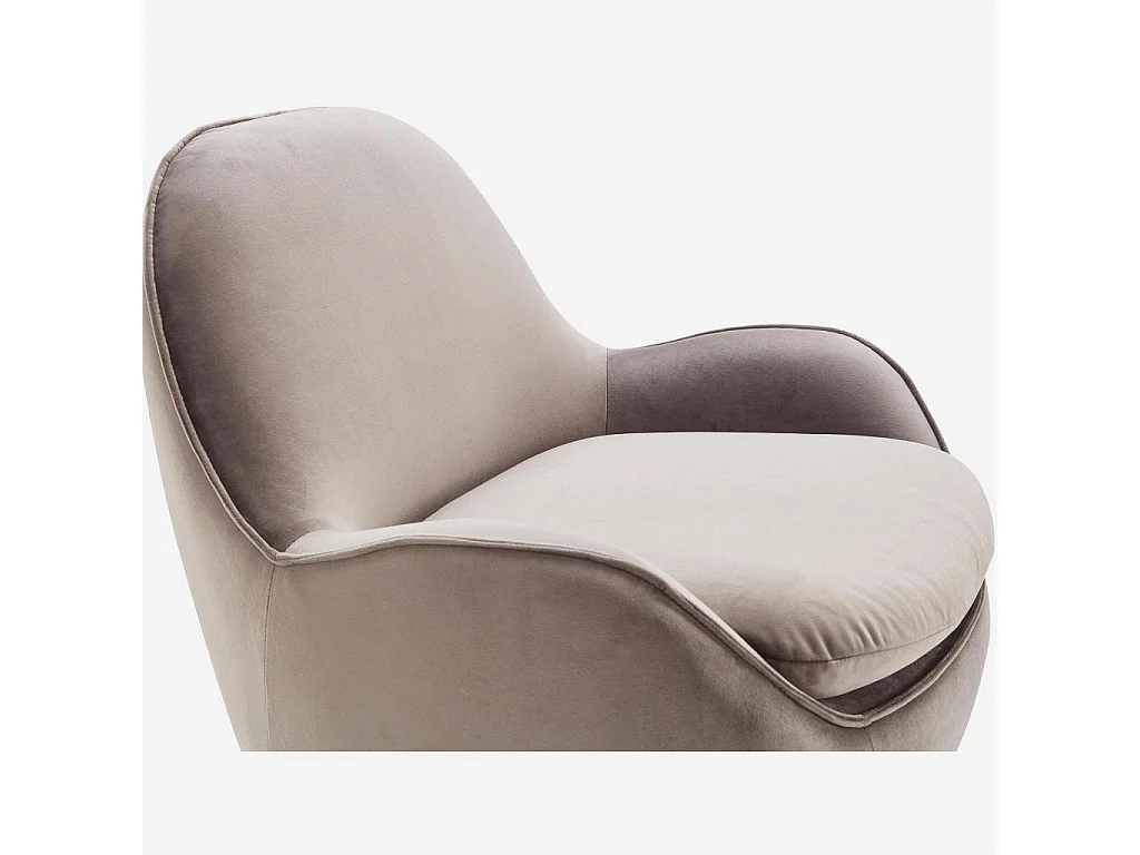 Habitat - Fauteuil pivotant en velours - Taupe - Boca