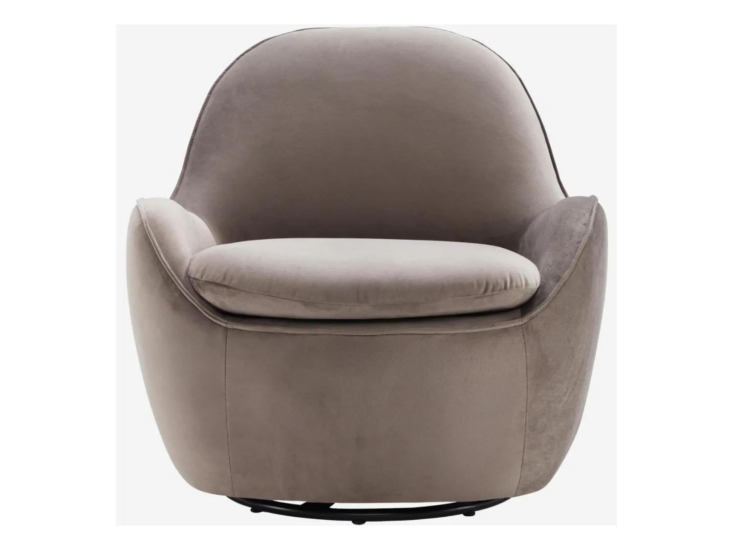 Habitat - Fauteuil pivotant en velours - Taupe - Boca