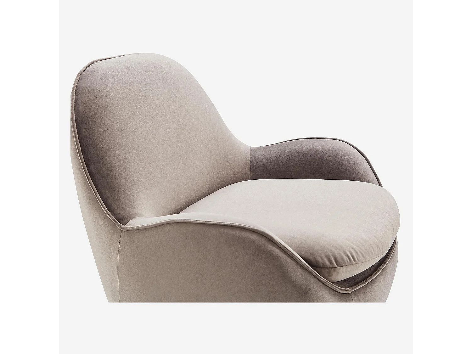 Habitat - Fauteuil pivotant en velours - Taupe - Boca