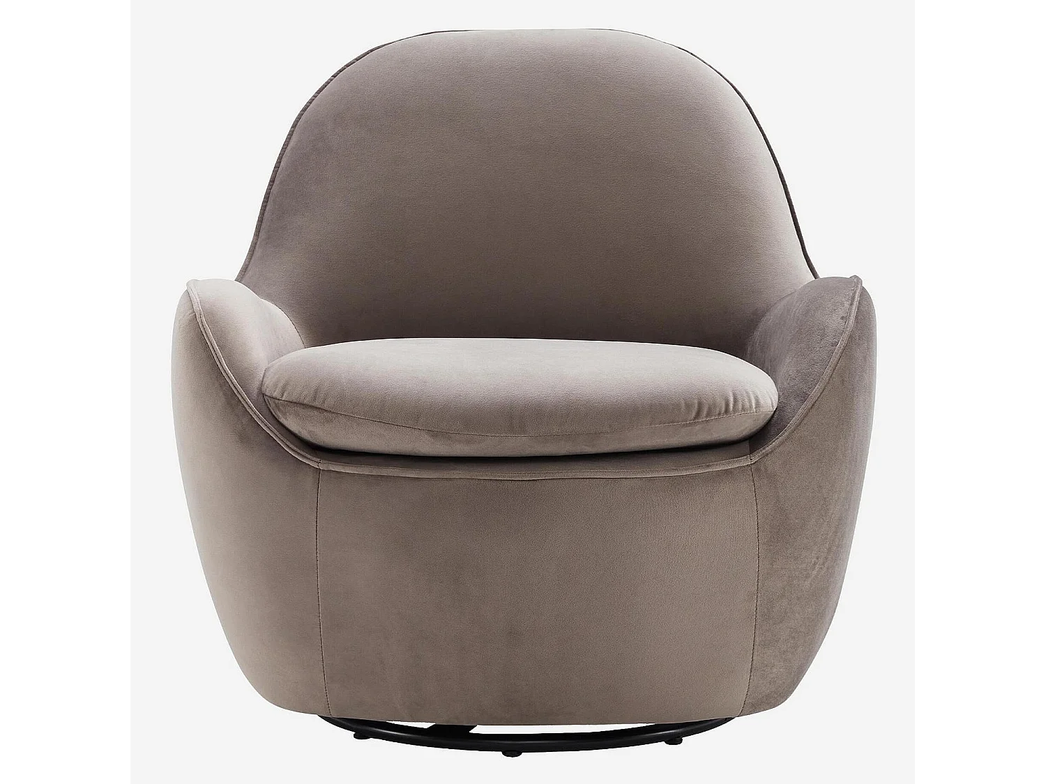 Fauteuil pivotant en velours - Taupe