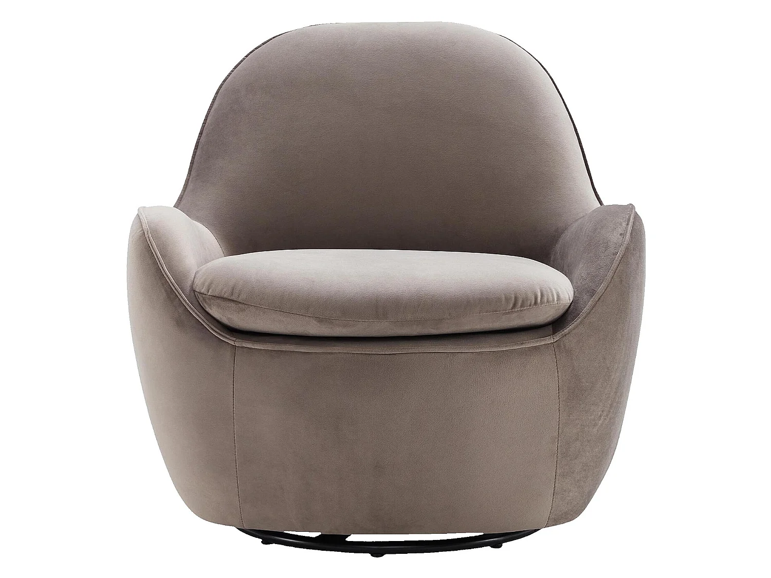 Habitat - Fauteuil pivotant en velours - Taupe - Boca