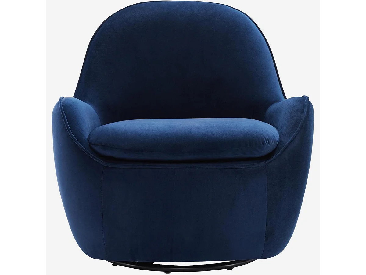 Habitat - Fauteuil pivotant en velours - Bleu roi - Boca