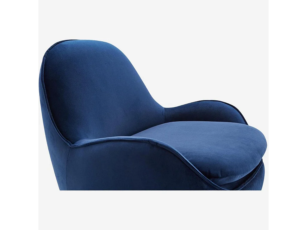 Habitat - Fauteuil pivotant en velours - Bleu roi - Boca