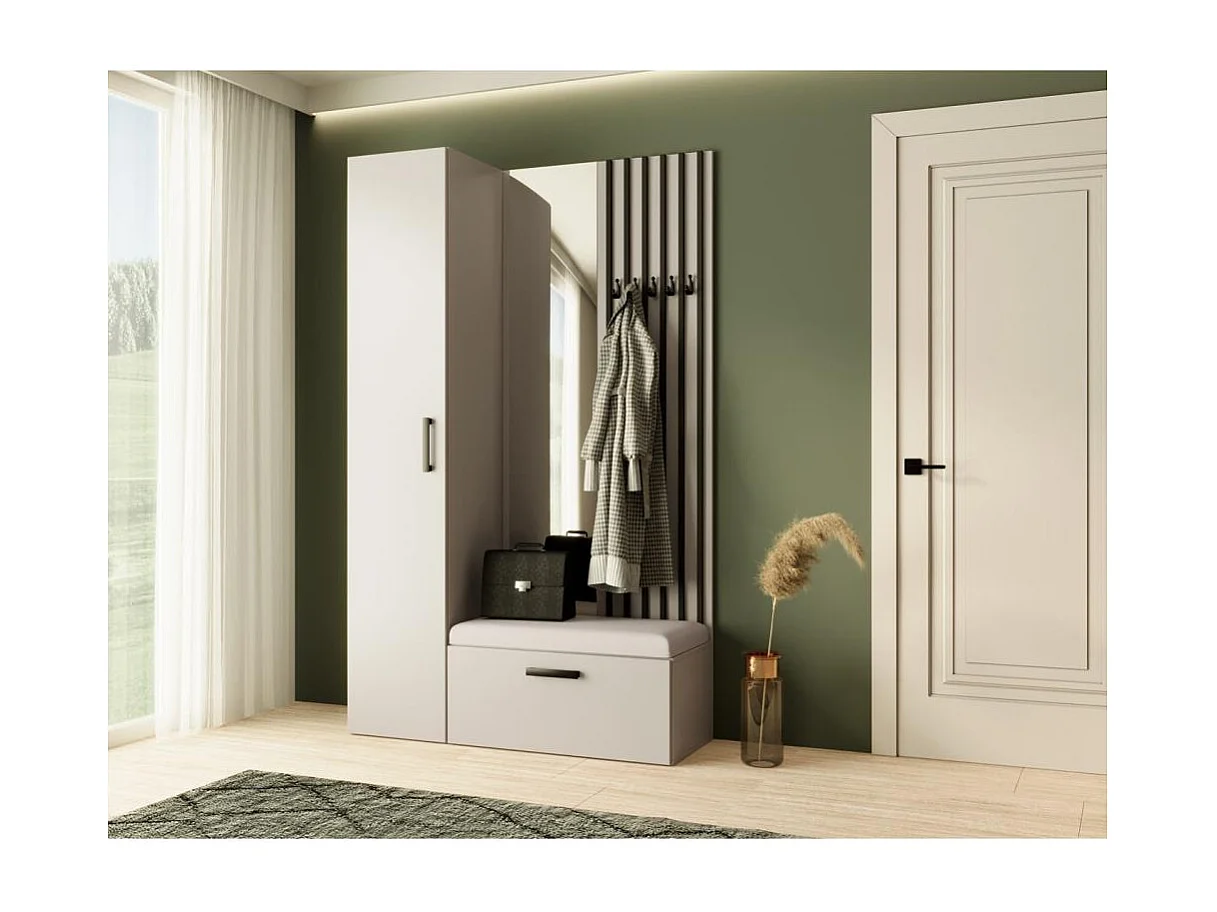 GARDEROBE Margaret II 121/203/43 avec lamelles et armoire haute
