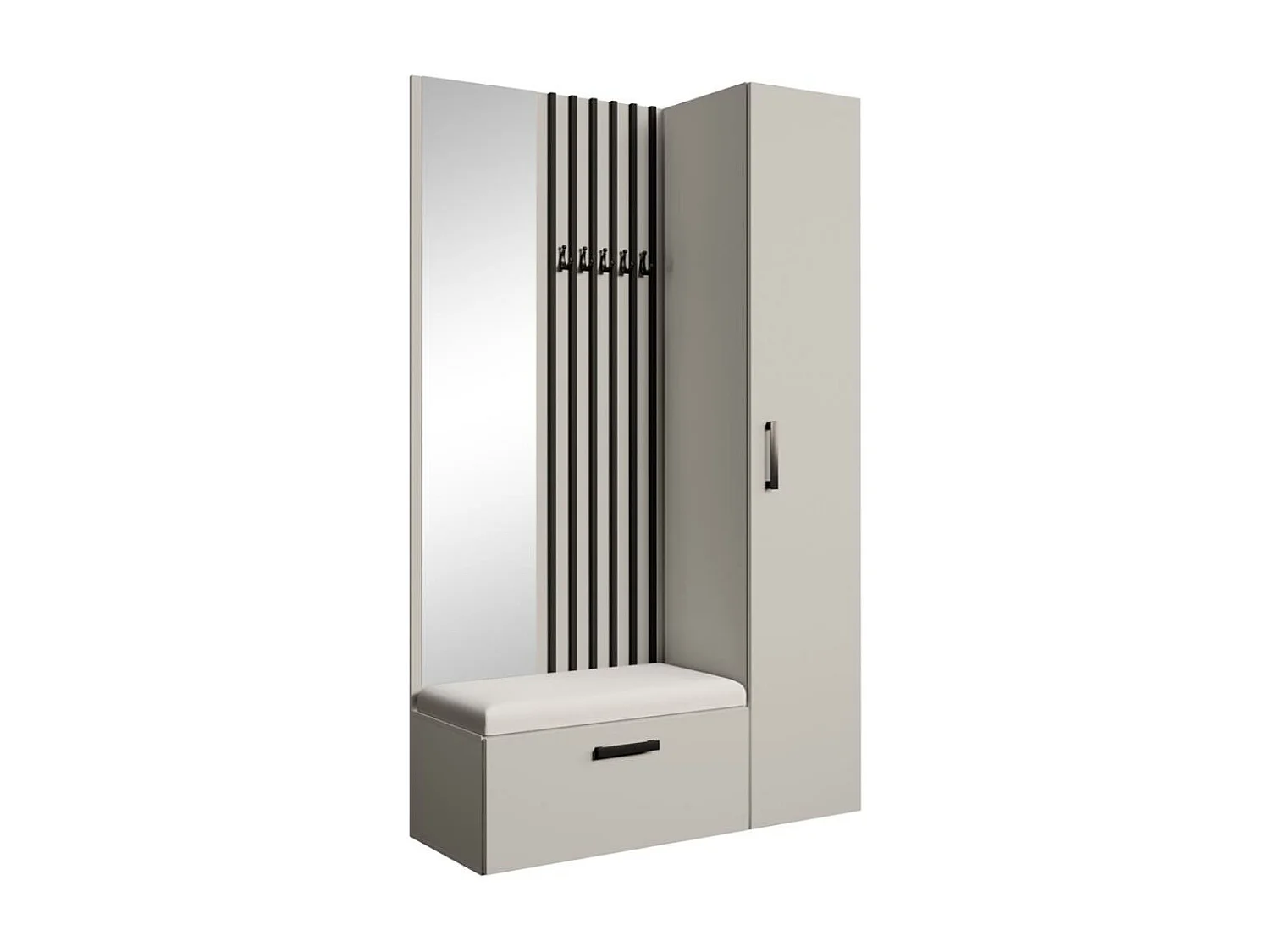 GARDEROBE Margaret II 121/203/43 avec lamelles et armoire haute