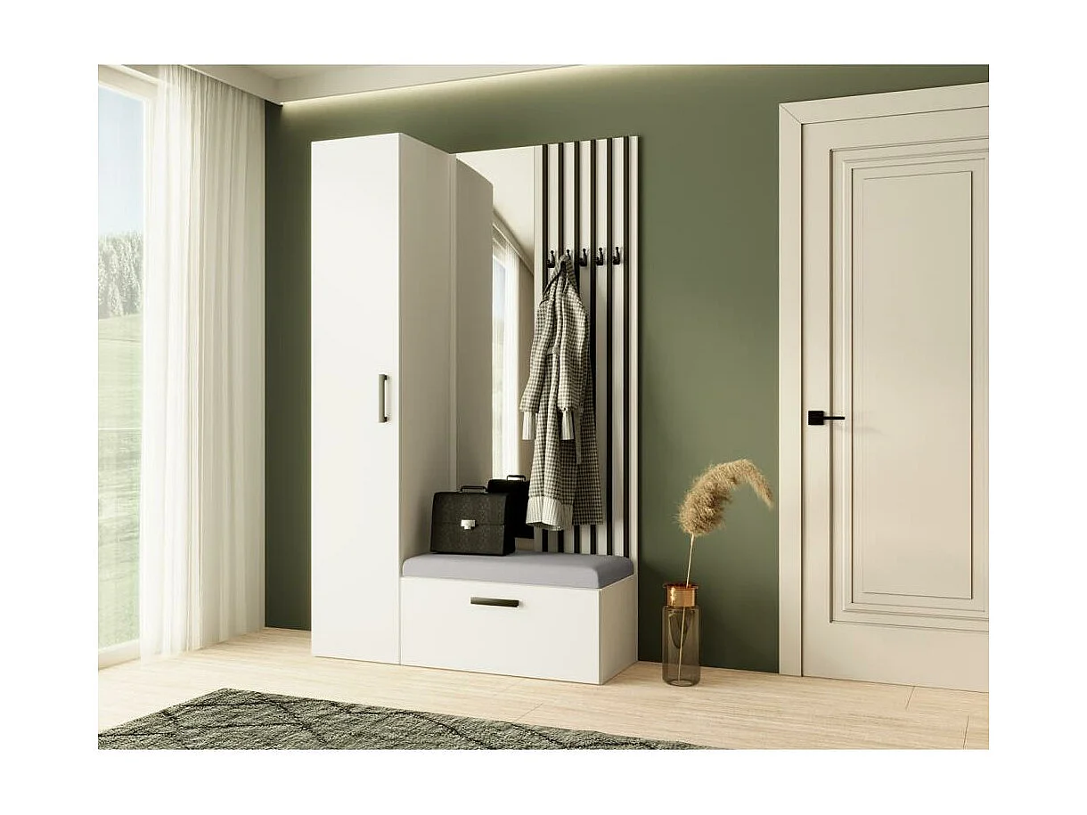 GARDEROBE Margaret II 121/203/43 mit Lamellen und Hochschrank