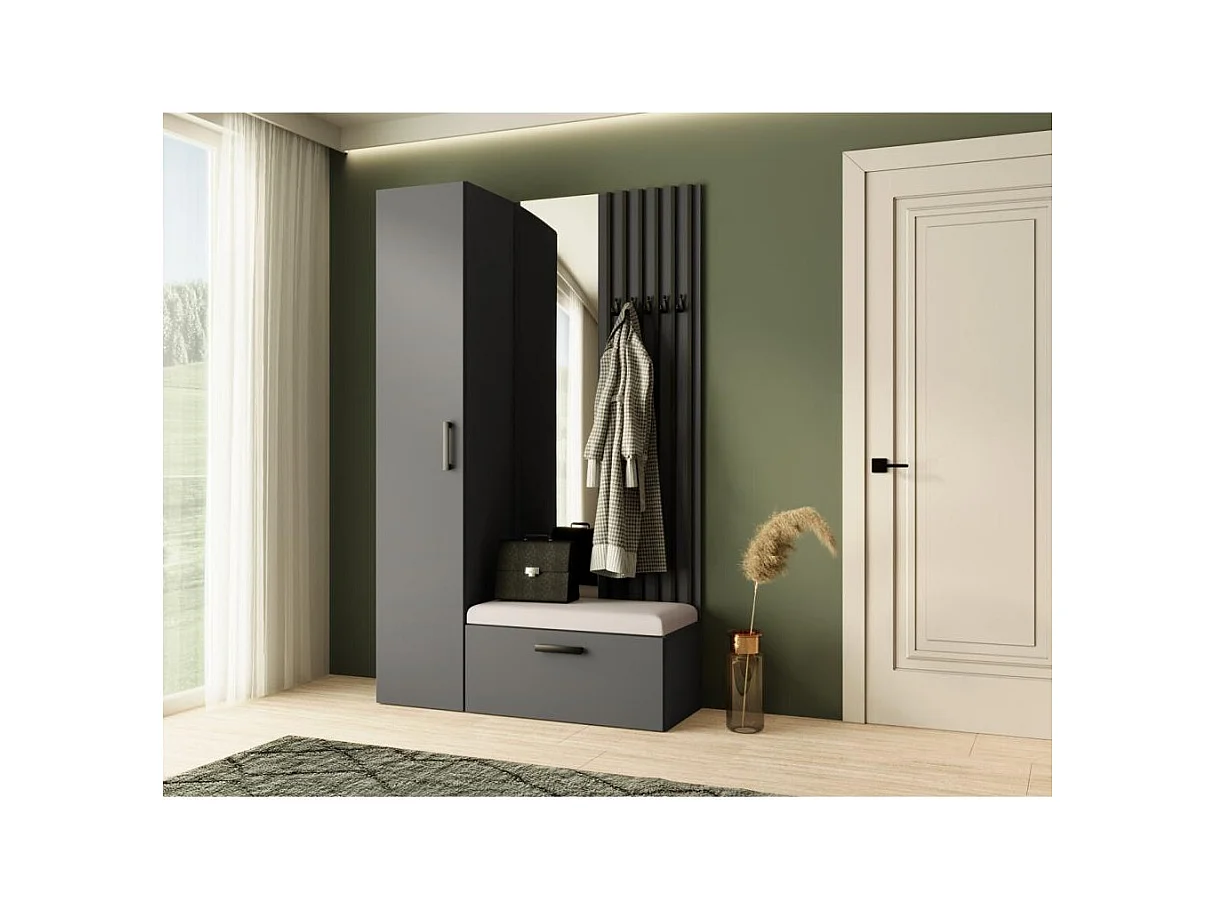 GARDEROBE Margaret II 121/203/43 avec lamelles et armoire haute