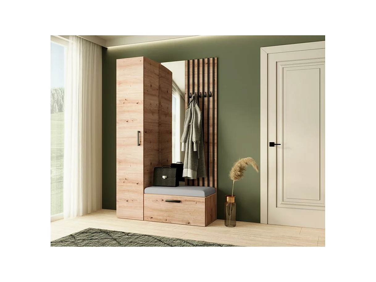 GARDEROBE Margaret II 121/203/43 avec lamelles et armoire haute